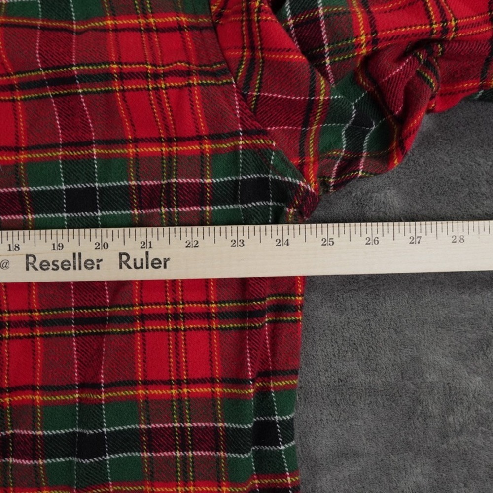 LL Bean Scotch Flannel Shirt‎ Mens XL Red Tartan Plaid Slim Fit Organic Cotton - Picture 6 of 12